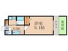 A-mon醍醐 1Kの間取り