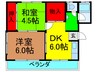 翠香園コーポ百合Ｎｏ１ 2DKの間取り
