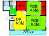 翠香園コーポ百合Ｎｏ１ 2DKの間取り