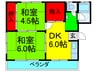 翠香園コーポ百合Ｎｏ１ 2DKの間取り