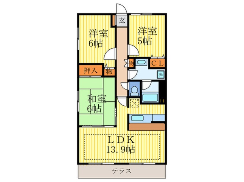 間取図 プリマベ－ラ北山