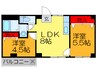 サンライフ小阪 2LDKの間取り
