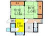 大冠町1丁目貸家（南西） 2DKの間取り