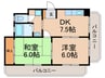 川原ビル 2DKの間取り