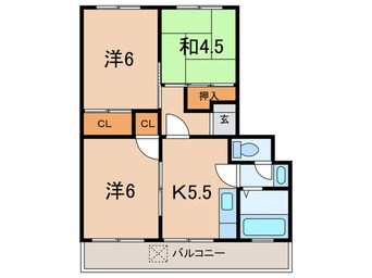 間取図 ル・シェルブルーはりま