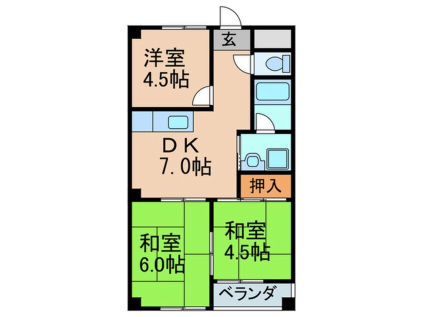 間取図 ハイクレスト宮之阪