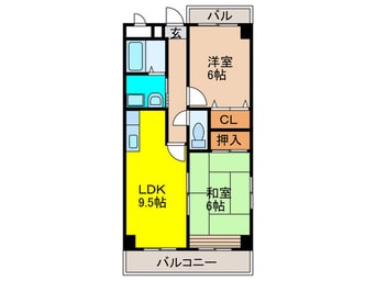 間取図 Ｈａｃｈｉｂｕｓｅ帝塚山