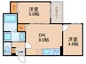 ｍａｉｓｏｎ　Ｍ＆Ｗ 2DKの間取り