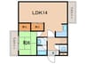 パンドール加古川 1LDKの間取り