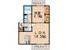 ラ・プリマべ－ラＢ棟 1LDKの間取り