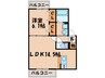ラ・プリマべ－ラＢ棟 1LDKの間取り