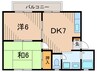 カルム 上ケ原 B棟 2DKの間取り