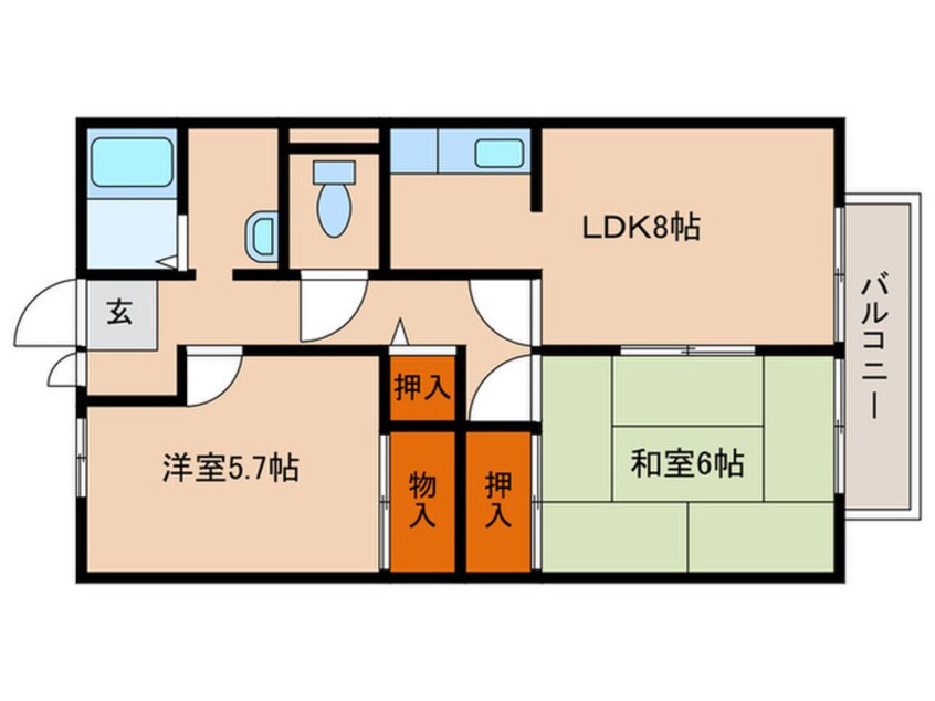 間取図 グリーンコートF-C