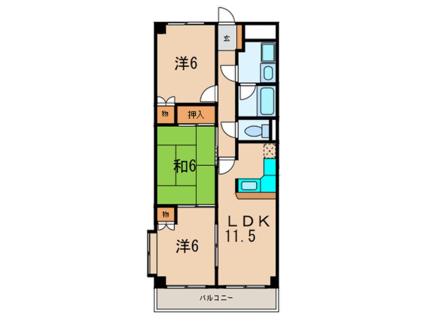 間取図 ルグラン芦屋打出小槌Ⅰ