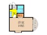 ギャラリティ白晃 1Kの間取り
