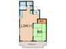 羽衣コーポ（401） 1LDKの間取り