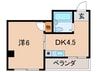 なるだん清水丘 1DKの間取り