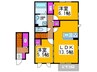 メルベーユ三丘 2LDKの間取り
