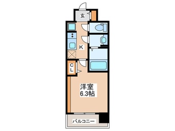 間取図 ﾌﾟﾚｻﾝｽ天王寺ｳﾞｨｳﾞｧﾝ（214）