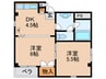 メゾンパシフィック三津屋 2DKの間取り