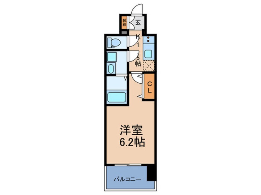 間取図 ｴｽﾘｰﾄﾞﾚｼﾞﾃﾞﾝｽ大阪難波