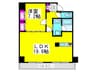 セントラル堺東 1LDKの間取り
