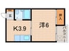 ワンケイ足立 1Kの間取り