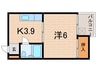ワンケイ足立 1Kの間取り
