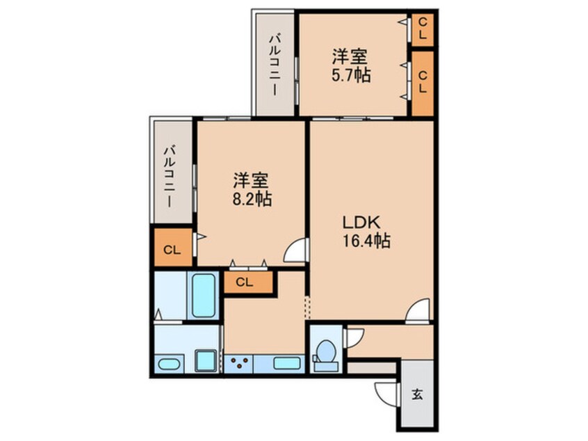 間取図 仮)フジパレス池浦町４丁目B棟