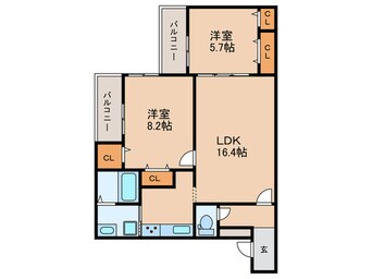 間取図 仮)フジパレス池浦町４丁目B棟