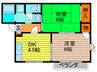 マリ－ハイツＤ棟 2DKの間取り