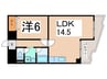 サンプラザ新石切 1LDKの間取り