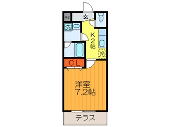 間取図 アルベ－ジュ八戸ノ里Ⅱ番館