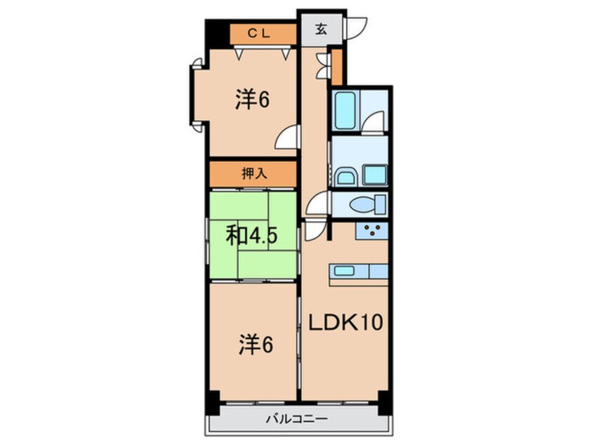 間取図 ハチブセ六甲（３、４Ｆ）