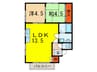 岩永ハイツ 2LDKの間取り