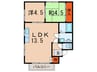 岩永ハイツ 2LDKの間取り