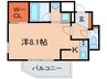 ベルフェリーク新神戸 1Kの間取り