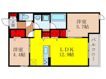 間取図 仮）D-residence宇保町