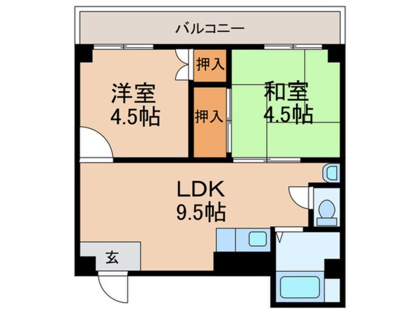 間取図 ア－ヴァン本田