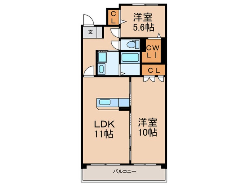 間取図 プラティ－ク谷上