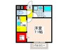 グレ－ジュ山手Ⅱ 1Kの間取り