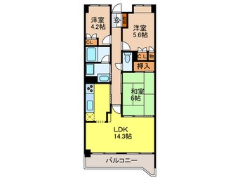 間取図 ダイヤグランデ南花屋敷（304）