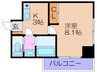 フェアリーコート歌島橋 1Kの間取り