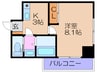 フェアリーコート歌島橋 1Kの間取り