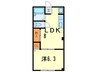 藤本マンション 1LDKの間取り