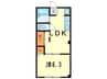 藤本マンション 1LDKの間取り