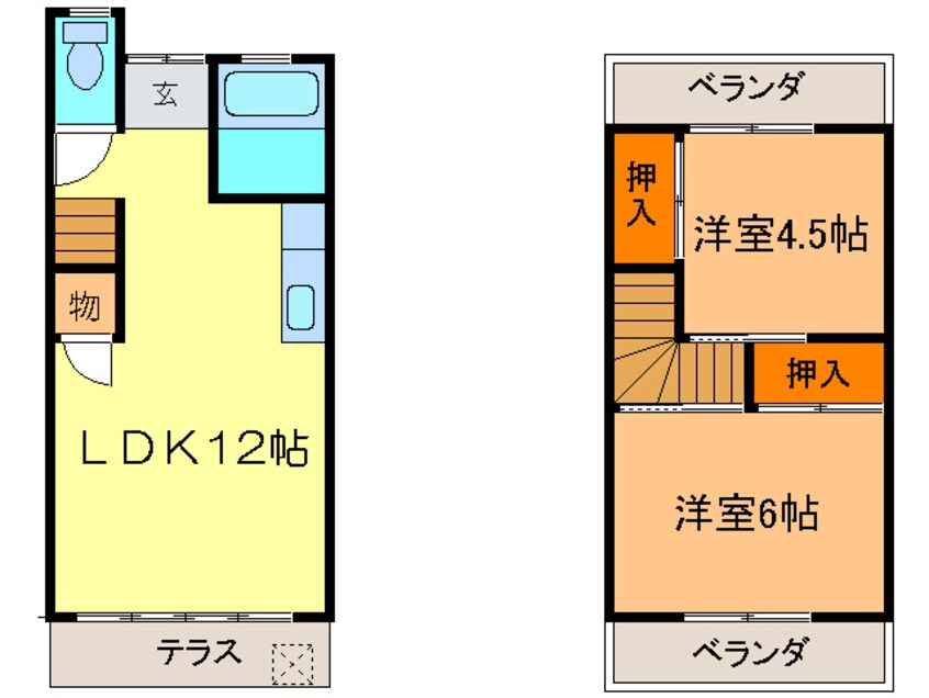 間取図 出在家18テラスハウス