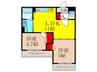 クリエオーレ大正 2LDKの間取り