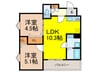 クリエオーレ大正 2LDKの間取り