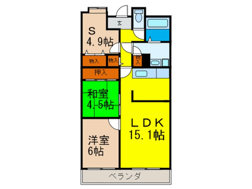 間取図 グリ－ンヒルパ－トⅡ